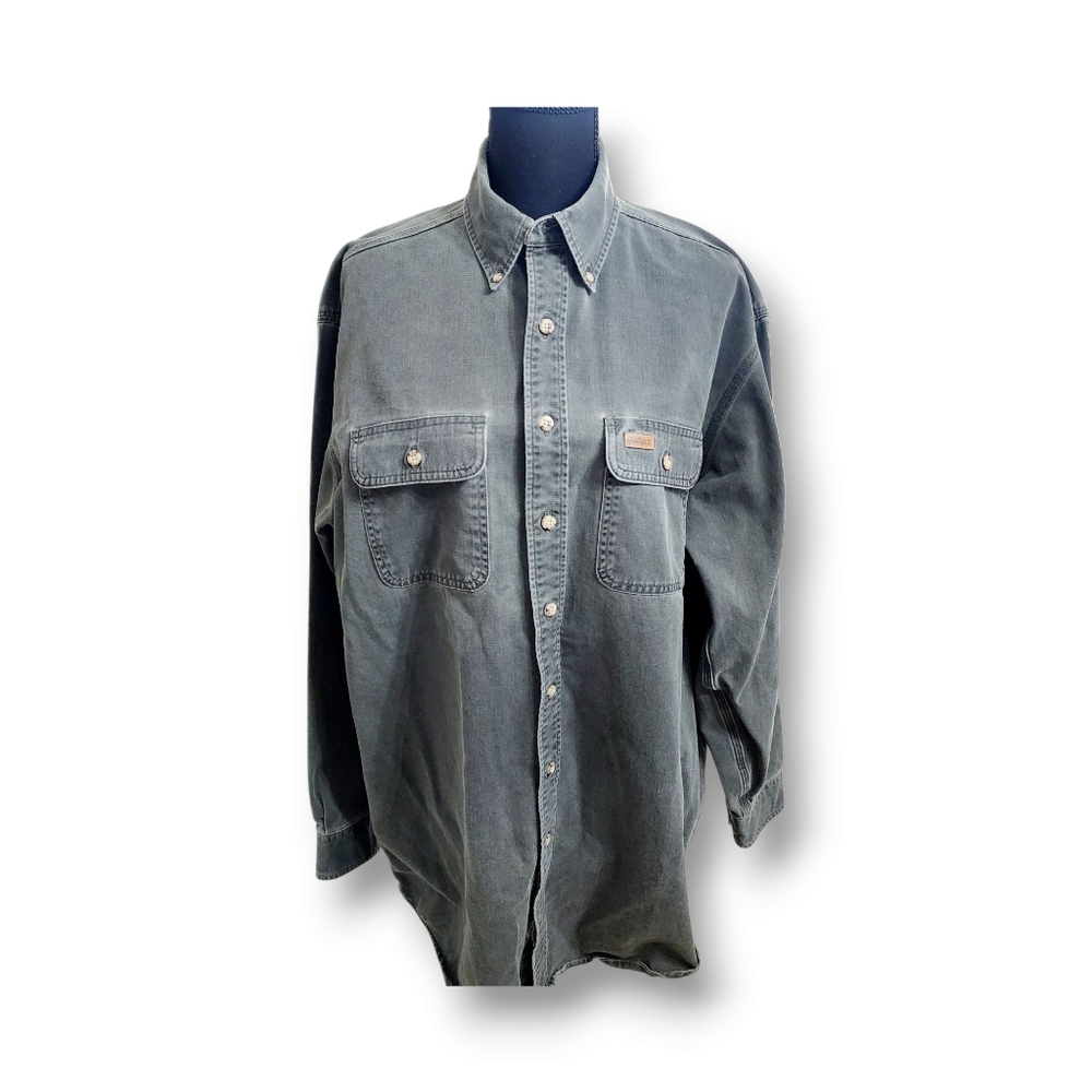 Vintage Carhartt canvas military green workshirt